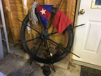 Stoddart Cast Iron Ships Wheel , Vintage Winch , Lines Etc