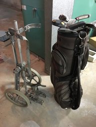 Golf Bag, Clubs , And Cart