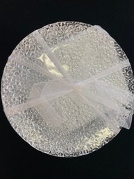 4 Set Glass Bubble Textured Side Plates