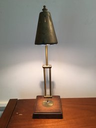 Vintage Brass Or Brass Like / Wooden Based Lamp