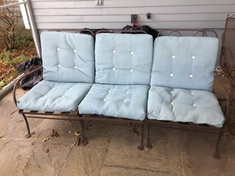 Wrought Iron  Couch With Cushions