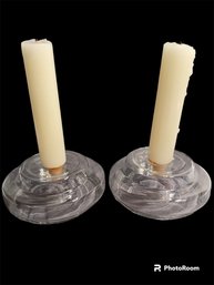 Glass Candle Holders (With Candles)