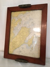 Vintage Marblehead Chart Tray With Cleat Handles