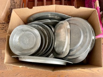 Box Of Pewter Trophies