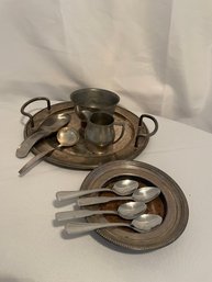 Silver Plate, Pewter, Stainless Serving Pieces