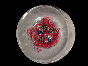 Red Spotted Glass Bowl