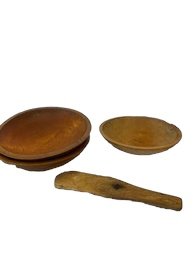 Wood Bowl Set With Paddle