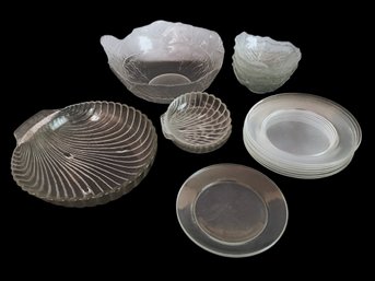 Shell Bowls And  Glass Lettuce  Set Of Salad Bowls ,  Plates