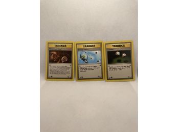 Pokemon Lot Of 3 1st Edition Trainers