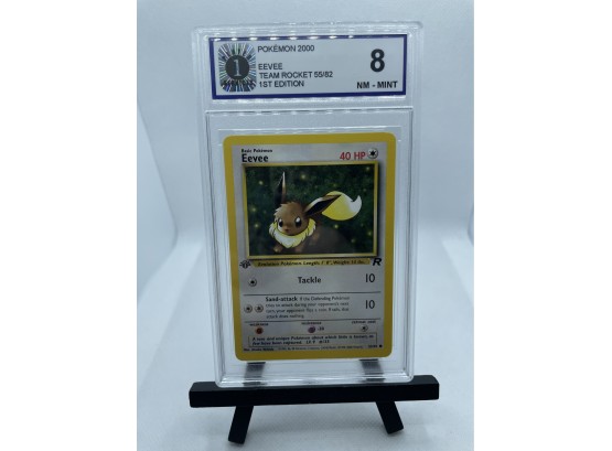 Pokemon 1st Edition Eevee Graded Player One Services 8