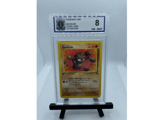 Pokemon 1st Edition Geodude Graded Player One Services 8