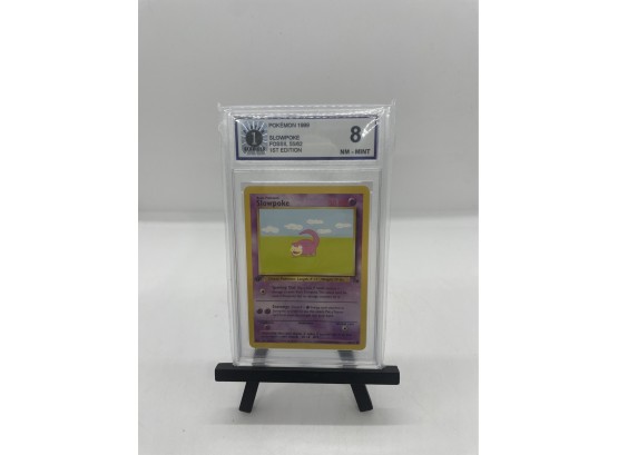 Pokemon Slowpoke Fossil 1st Edition Player 1 Services Graded 8 Nm-mint