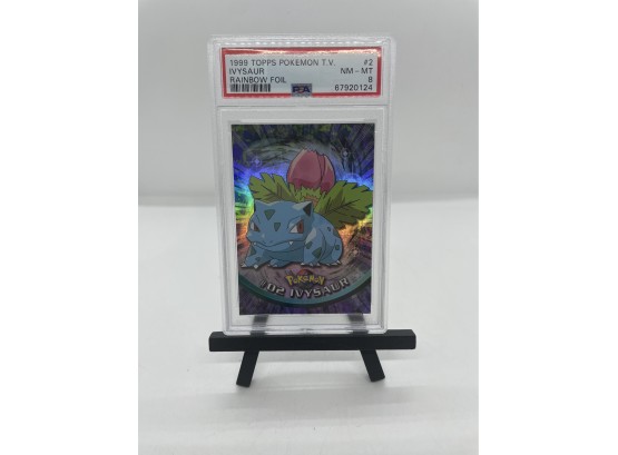 Pokemon Ivysaur 1999 Topss Rainbow Foil PSA 8