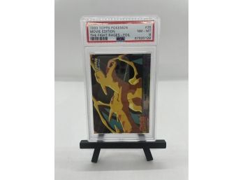 Pokemon Charizard 1999 Topps Movie Editions PSA 8 The Fight Rages Foil