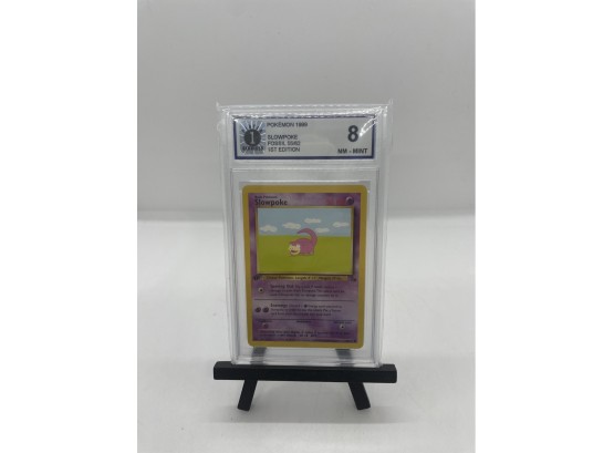 Pokemon Slowpoke Fossil 1st Edition Player 1 Services Graded 8 Nm-mint