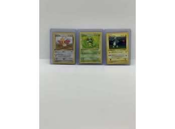 Pokemon 1st Edition Shadowless Lot (Spearow, Caterpie, Magnemite)