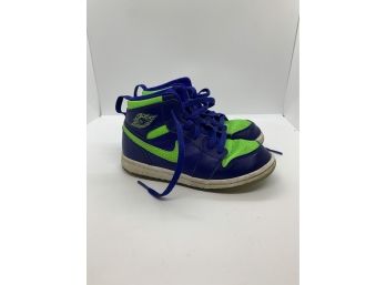 Nike Air Jordan Blue And Lime Green Size 10C