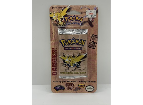 Pokemon Fossil Vintage Blister Booster Pack WOTC Zapdos Art! Factory Sealed 1999