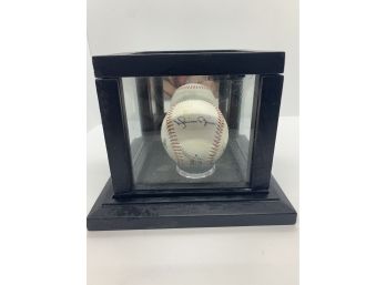 Mariano Rivera Signed Ball With Mirrored Case