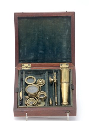 19th Century Brass Pocket Microscope