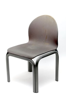 Gae Aulenti For Knoll Gray Fabric Dining Chair