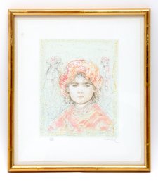 Framed Edna Hibel 'Child Of Sweden' Pencil Signed Edition 112/420