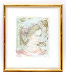 Framed Edna Hibel 'Child Of Italy' Pencil Signed Edition 112/420