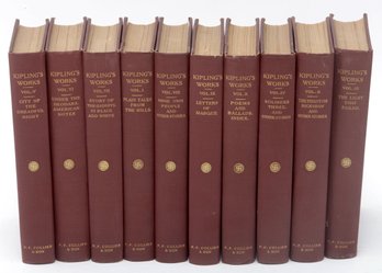 Rudyard Kipling Works 10 Vol. Book Set Sahib Edition P.F. Collier