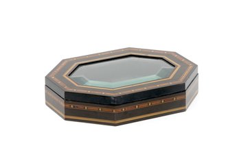 Wooden Trinket Box With Glass Top