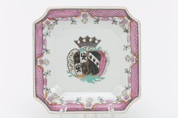 Porcelain Family Coat Of Arms Display Plate