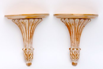 Italian Hand Carved Wood Wall Sconces- A Pair