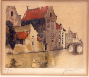 Julien Celos (1884 - 1953) Paysage Avec Pont II