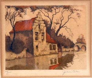 Julien Celos (1884 - 1953) Paysage Avec Pont I