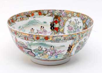 Rose Medallion Chinese Hand Painted Bowl