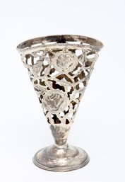 Art Nouveau Sterling Silver Floral Vase