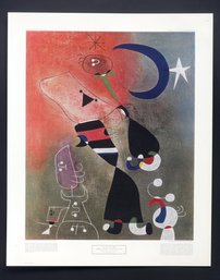'Women And Bird In The Moonlight' Reproduction Print By Joan Miro