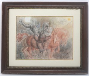 Centurion On Horse Watercolor Print 1 Of 2