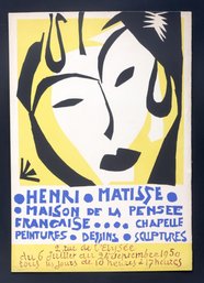 Henri Matisse Maison De La Pensee Lithograph Exhibition Poster