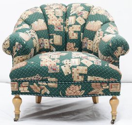Custom Upholstered Edward Ferrell Playing Card Side Chair