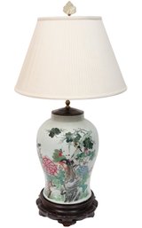 Chinese Famille Rose Porcelain Vase Turned Into Lamp