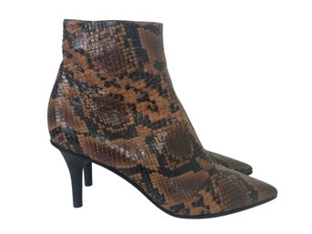 Rag & Bone. Brea Snake Effect Leather Ankle Boots Size 38.5