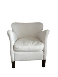 Small Custom White Linen Designer Chair