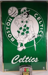 Vintage Celtics Autograph Poster Maxwell/JoJo White/ Tiny