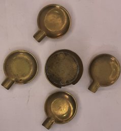 Set Of 4 Vintage Brass Coaster Ashtrays