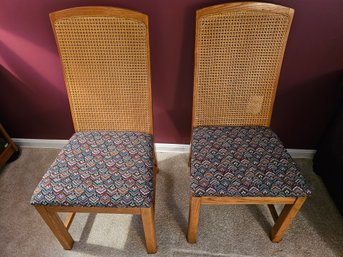 Two Midcentury Cane Back Chairs Broyhill