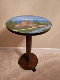 Signed Painted Side Table