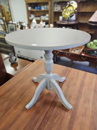 Small Painted Gray Pedestal Table