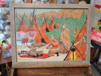 Native American Style Art Unknown Artist SIGNED