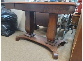 Wonderful Solid Wood Table Or Desk Vintage Scroll Legs