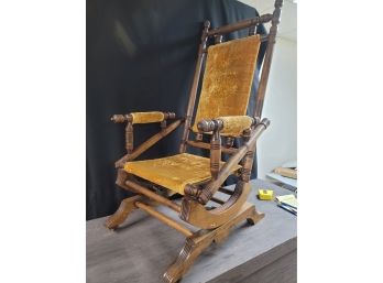 Antique Victorian Platform Chair Rocking Chair